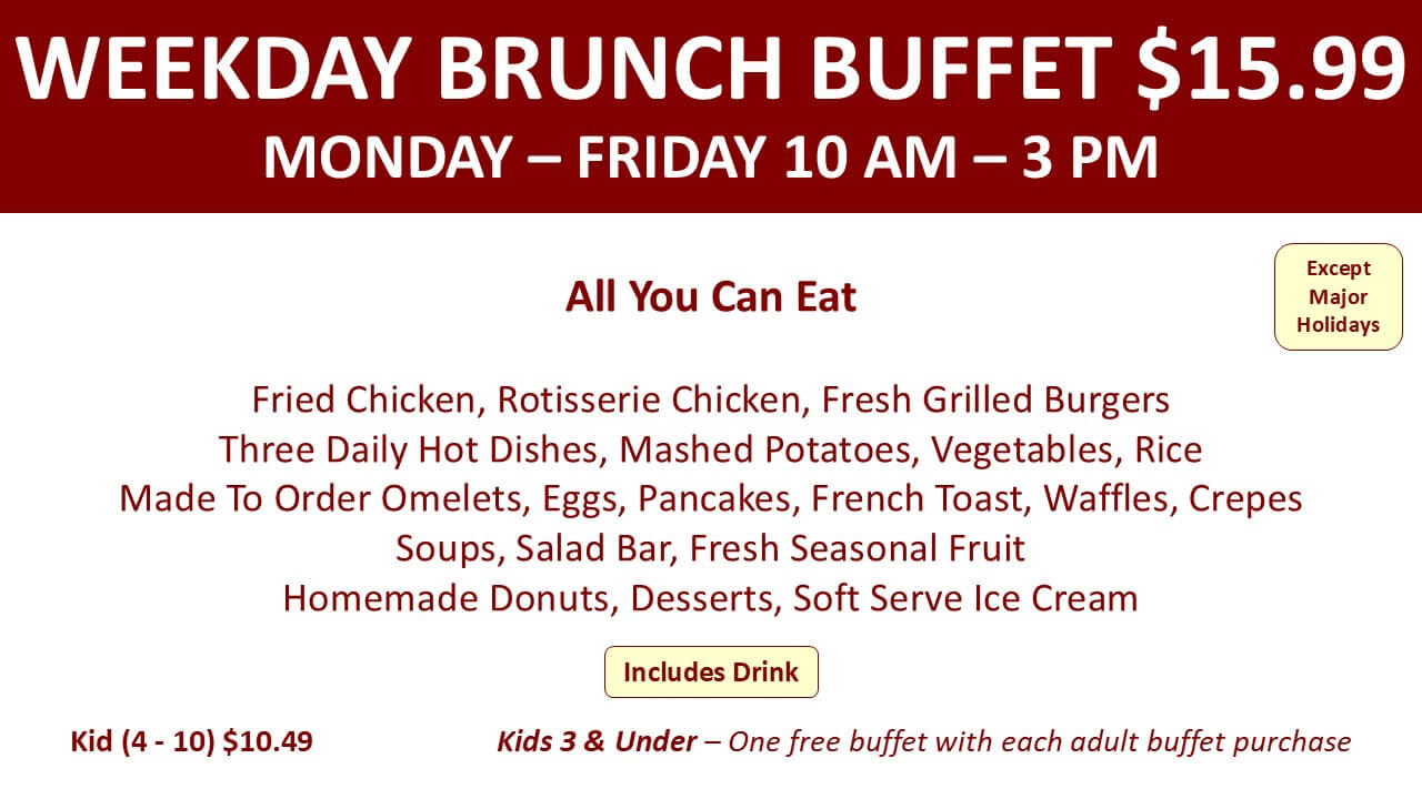 weekday brunch buffet